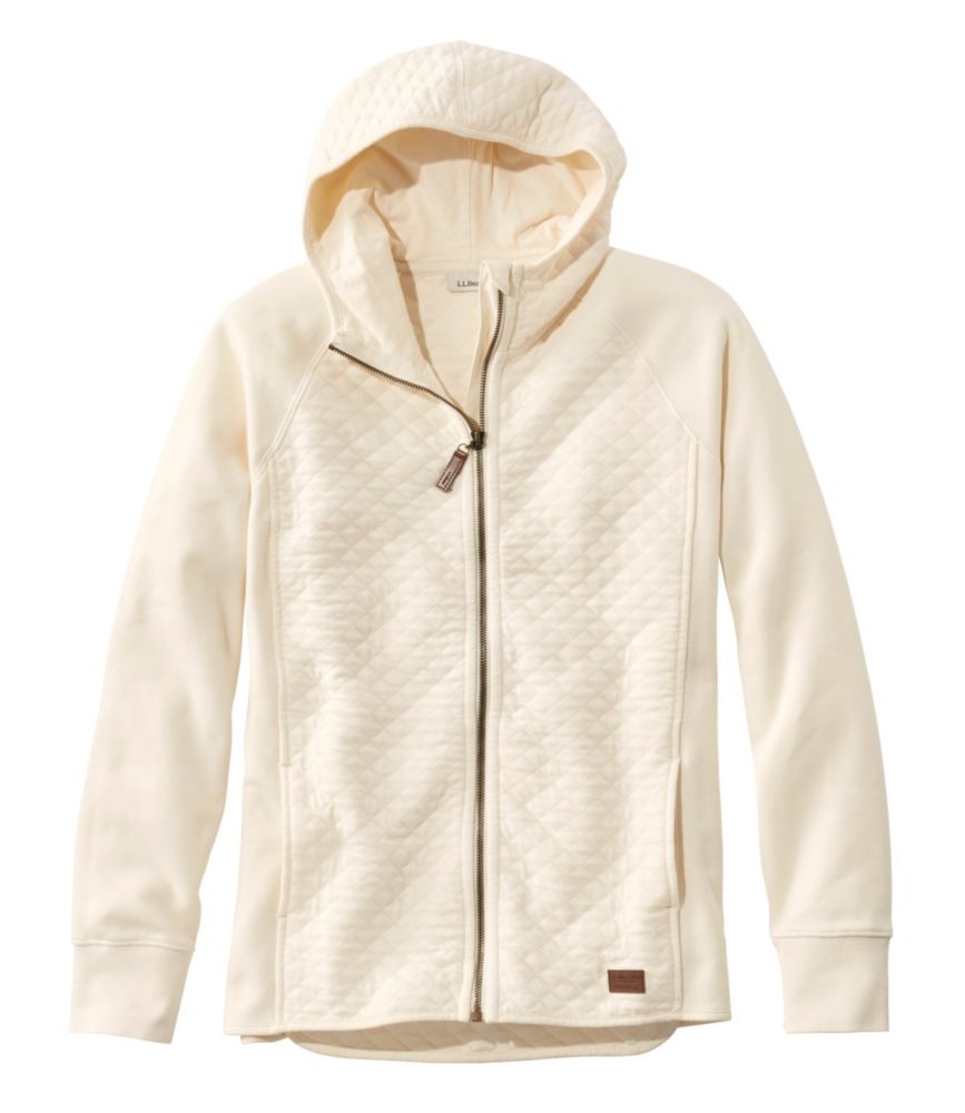 quilted hooded sweatshirt