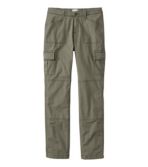 Women's Stretch Canvas Cargo Pants, Mid-Rise Straight-Leg Lined at