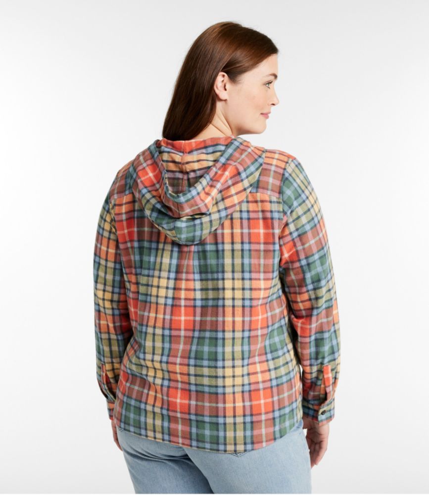 Women's Scotch Plaid Flannel Shirt, Relaxed Zip Hoodie, Washed Buchanan, small image number 3