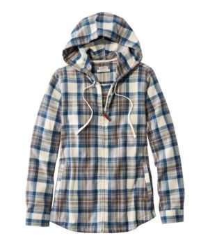 Women's Scotch Plaid Flannel Shirt, Relaxed Zip Hoodie