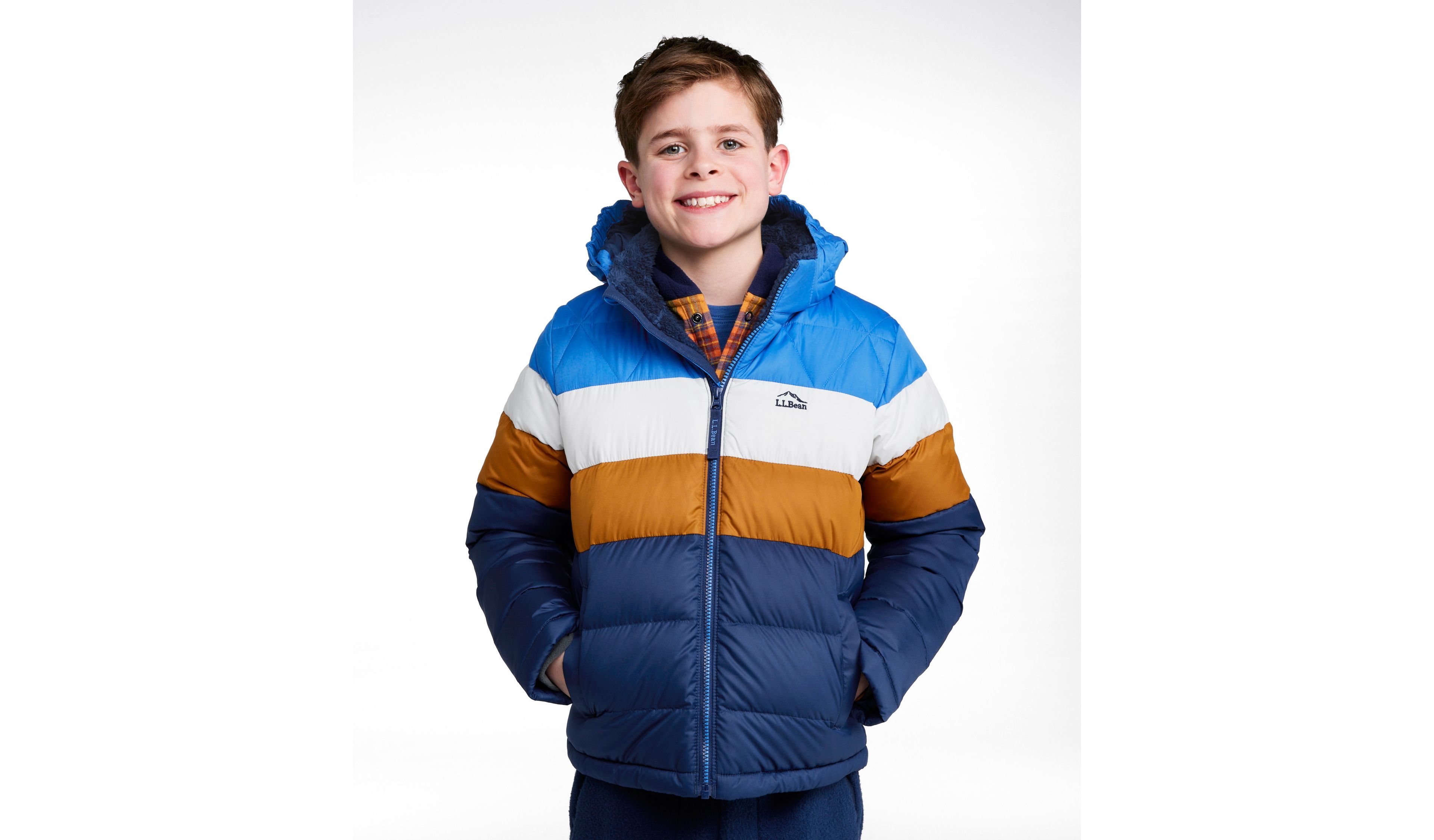 Kids' Bean's Down Jacket, Colorblock