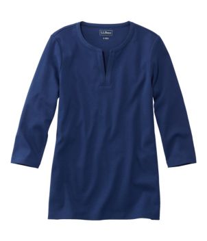 Women's L.L.Bean Tee, Three-Quarter-Sleeve Splitneck Tunic