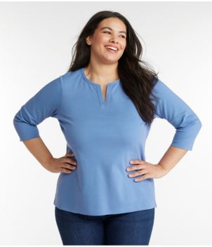 Women's L.L.Bean Tee, Three-Quarter-Sleeve Splitneck Tunic