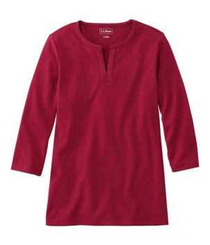 Women's L.L.Bean Tee, Three-Quarter-Sleeve Splitneck Tunic