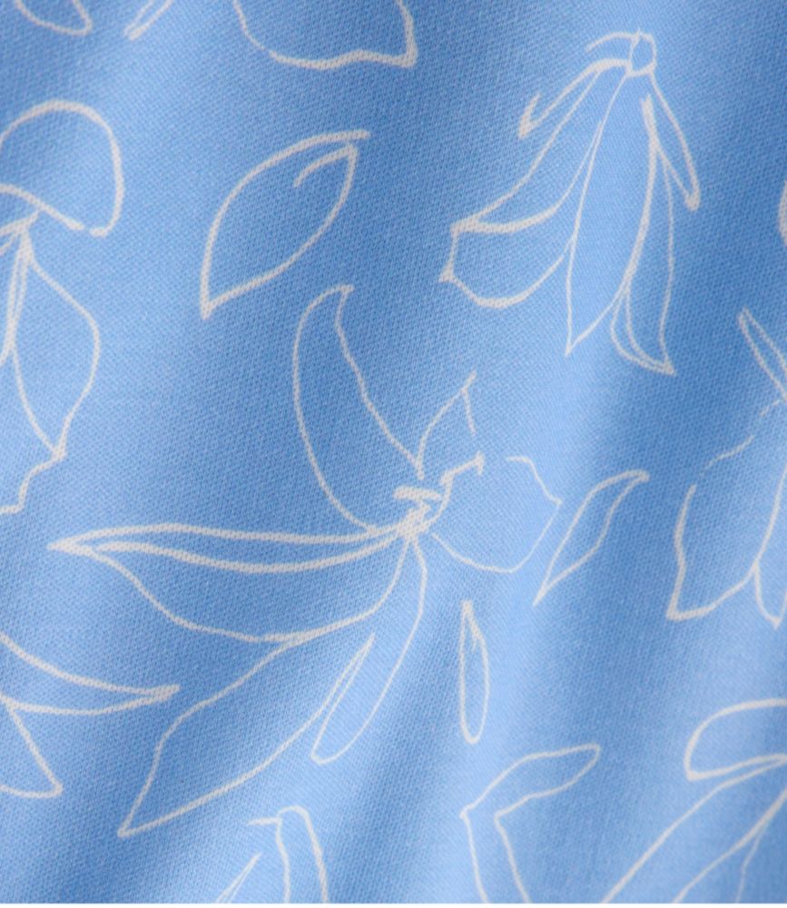 Women's Pima Cotton Tunic, Three-Quarter-Sleeve Splitneck Print