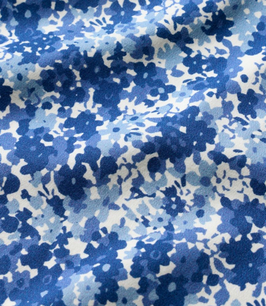 Women's Pima Cotton Shaped Jewelneck Tee, Three-Quarter-Sleeve Print