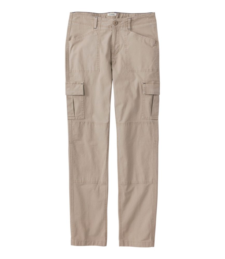 Women's Stretch Canvas Cargo Pants, Mid-Rise Straight-Leg