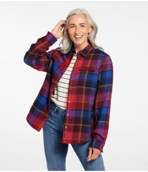 Women's Fleece-Lined Flannel Shirt, Snap-Front Plaid