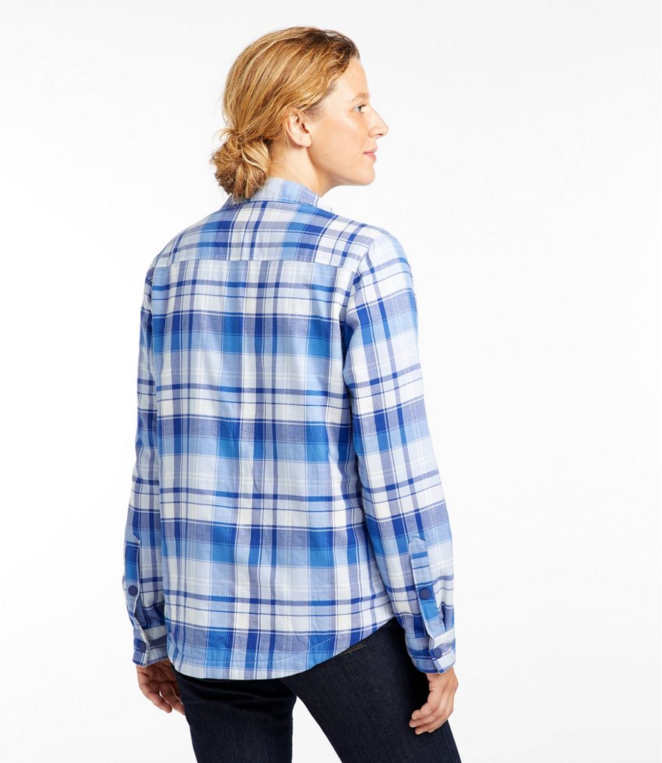 Ladies Fleece Lined Flannel Shirt - Blue Navy Tartan | | Aran Sweater Market