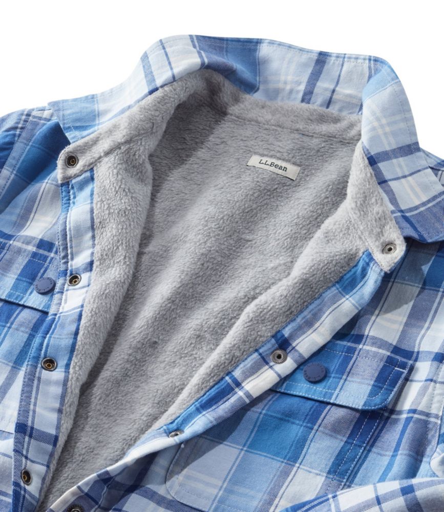 Women's Fleece-Lined Flannel Shirt, Snap-Front Plaid, Dark Plum, small image number 4