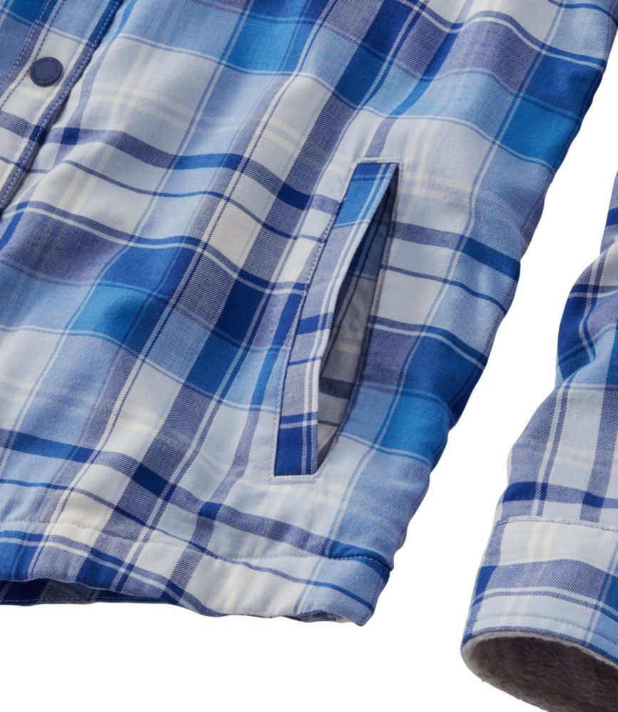 Women's Fleece-Lined Flannel Shirt, Snap-Front Plaid, Dark Plum, small image number 5