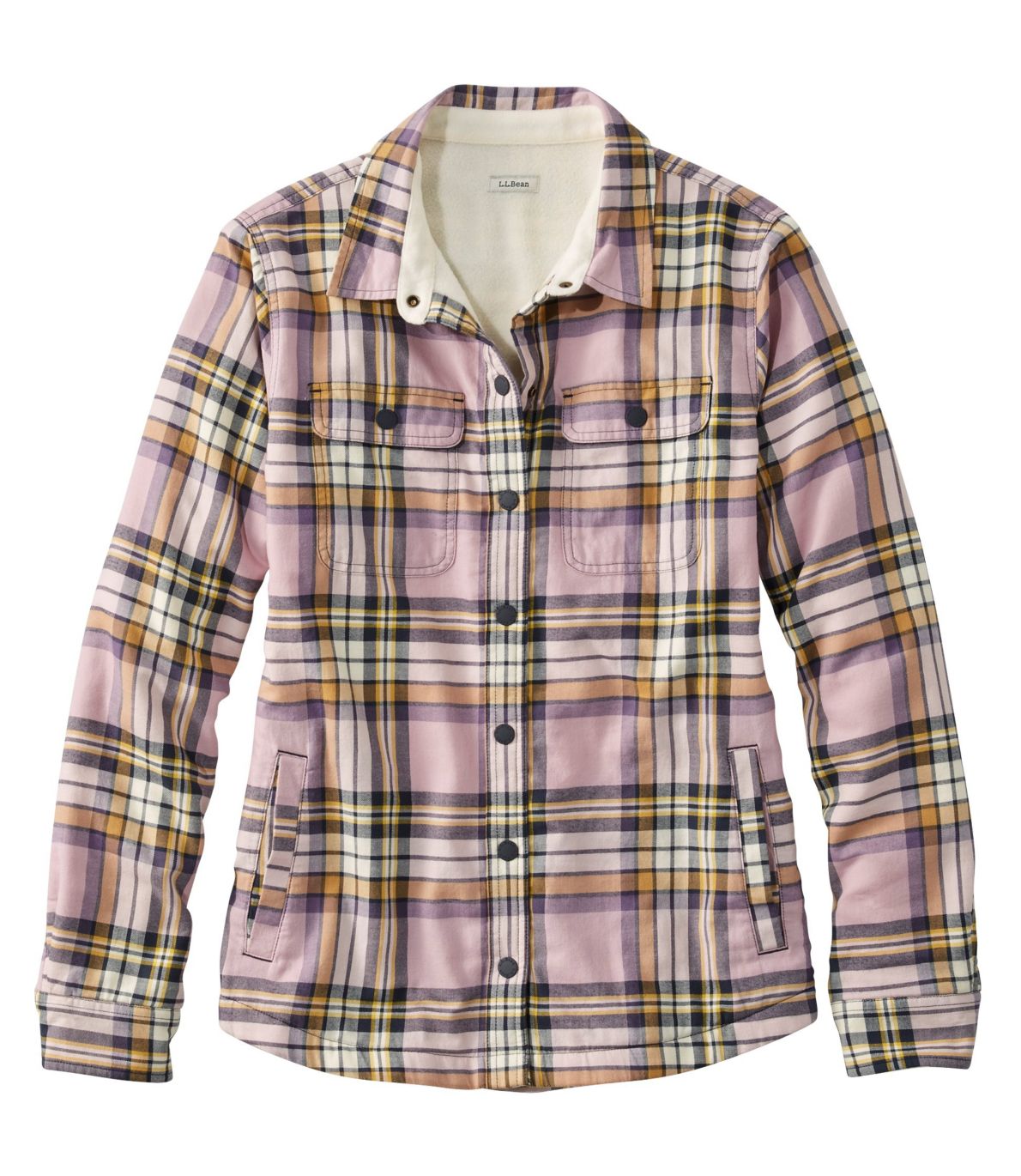 Women's Fleece-Lined Flannel Shirt, Snap-Front Plaid at L.L. Bean