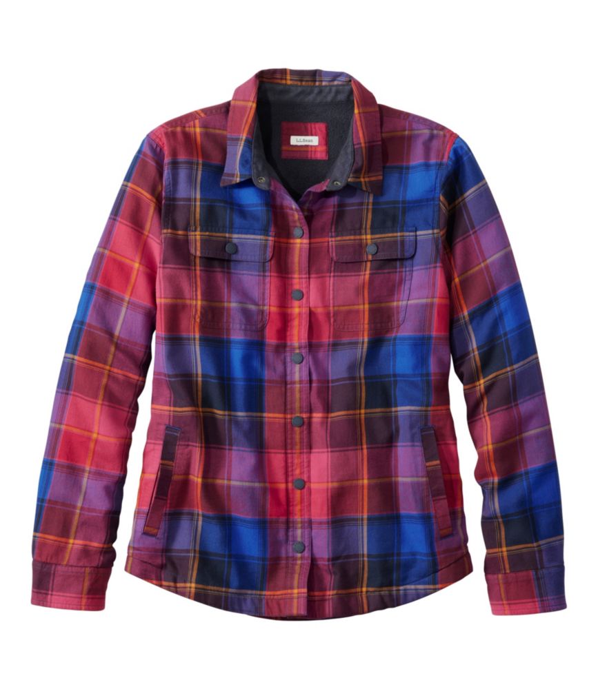 Ll bean womens fleece lined flannel best sale