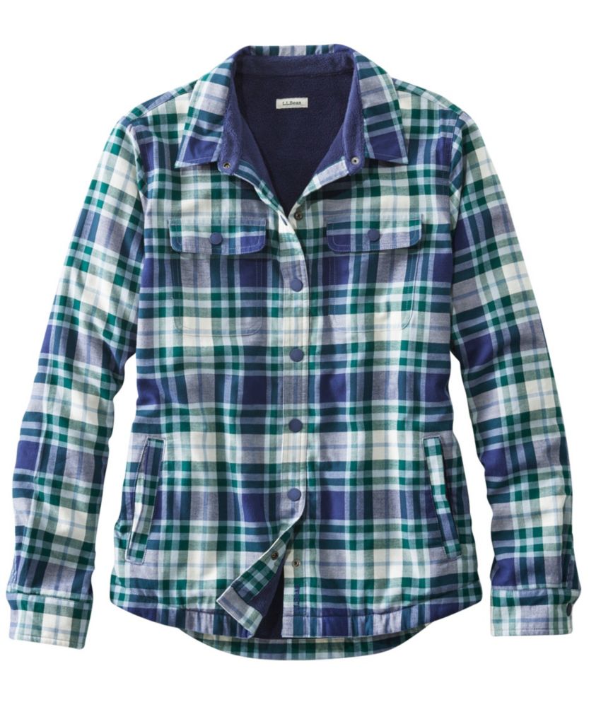 Women's FleeceLined Flannel Shirt, SnapFront Plaid