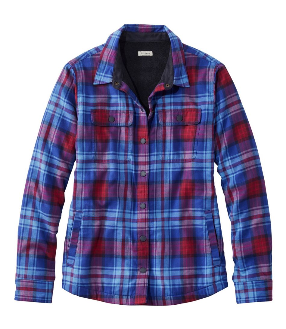 Women's Fleece-Lined Flannel Shirt, Snap-Front Plaid | Shirts & Button ...