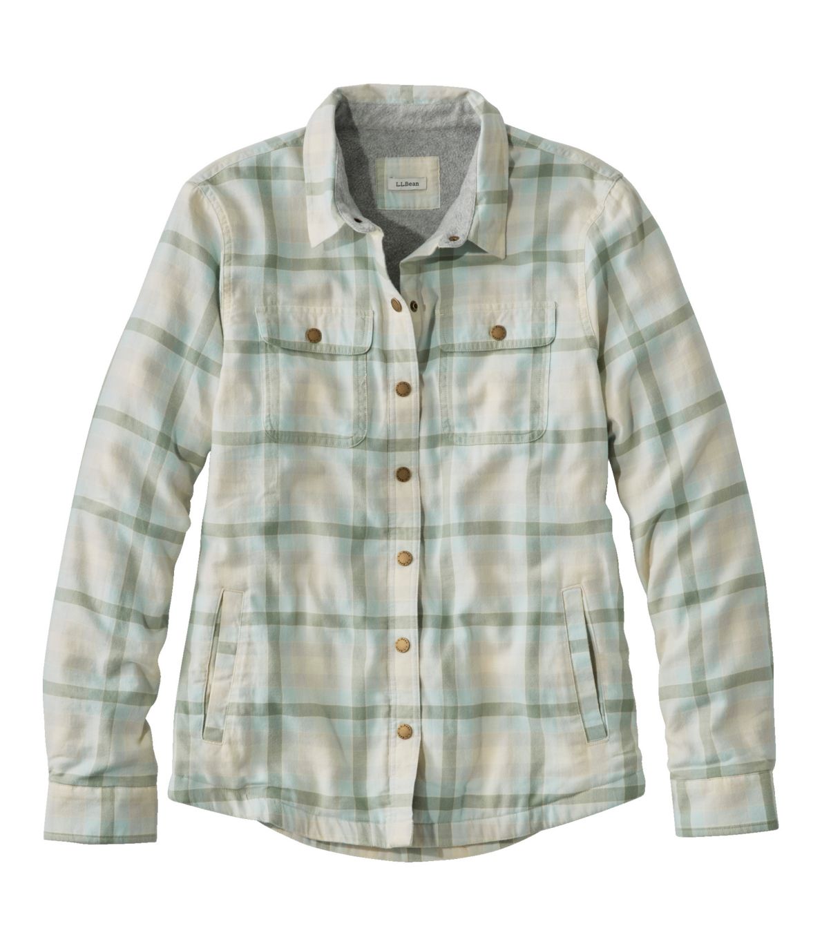 Ll bean women's cheap fleece lined flannel shirt