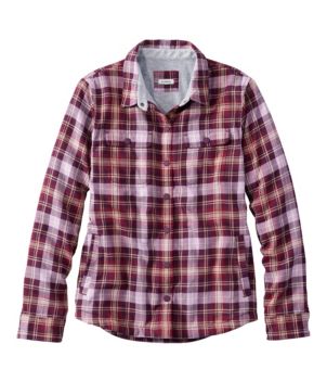 Women's Fleece-Lined Flannel Shirt, Snap-Front Plaid