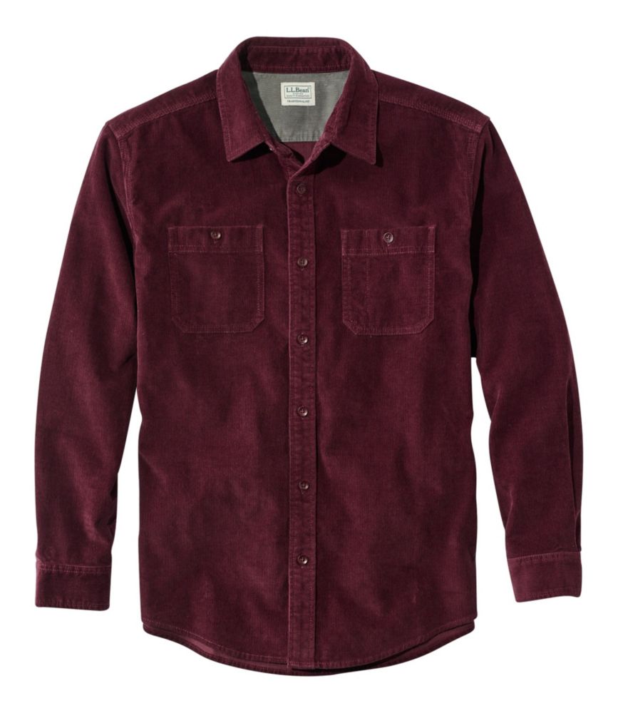 Men's Lakewashed Corduroy Shirt, Traditional Fit LongSleeve