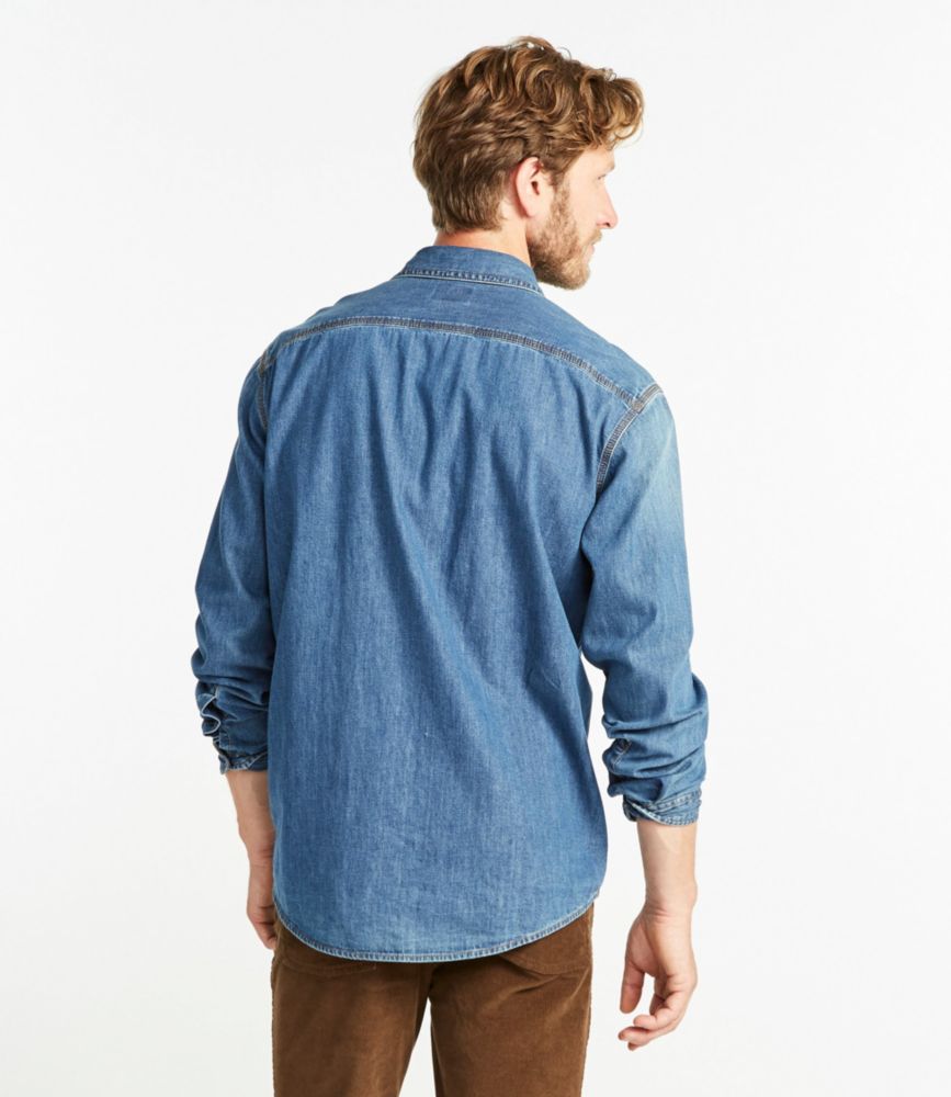 mens blue denim shirt