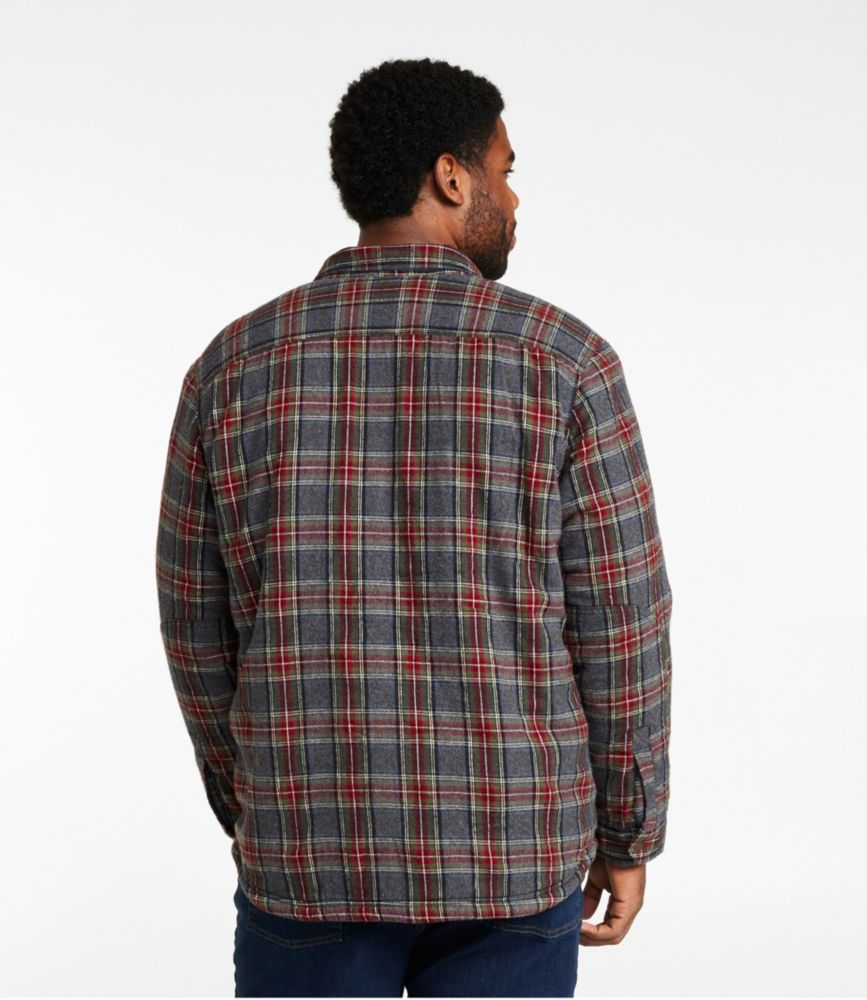 Men's Sherpa-Lined Scotch Plaid Shirt, Slightly Fitted, Grey Stewart, small image number 5