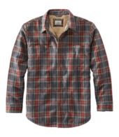 Men's Sherpa-Lined Scotch Plaid Shirt, Slightly Fitted