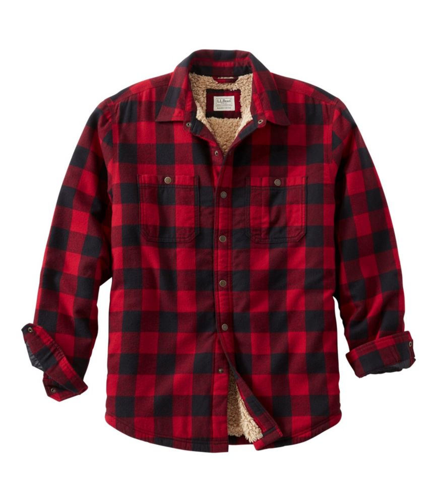 ll bean men's sherpa lined flannel