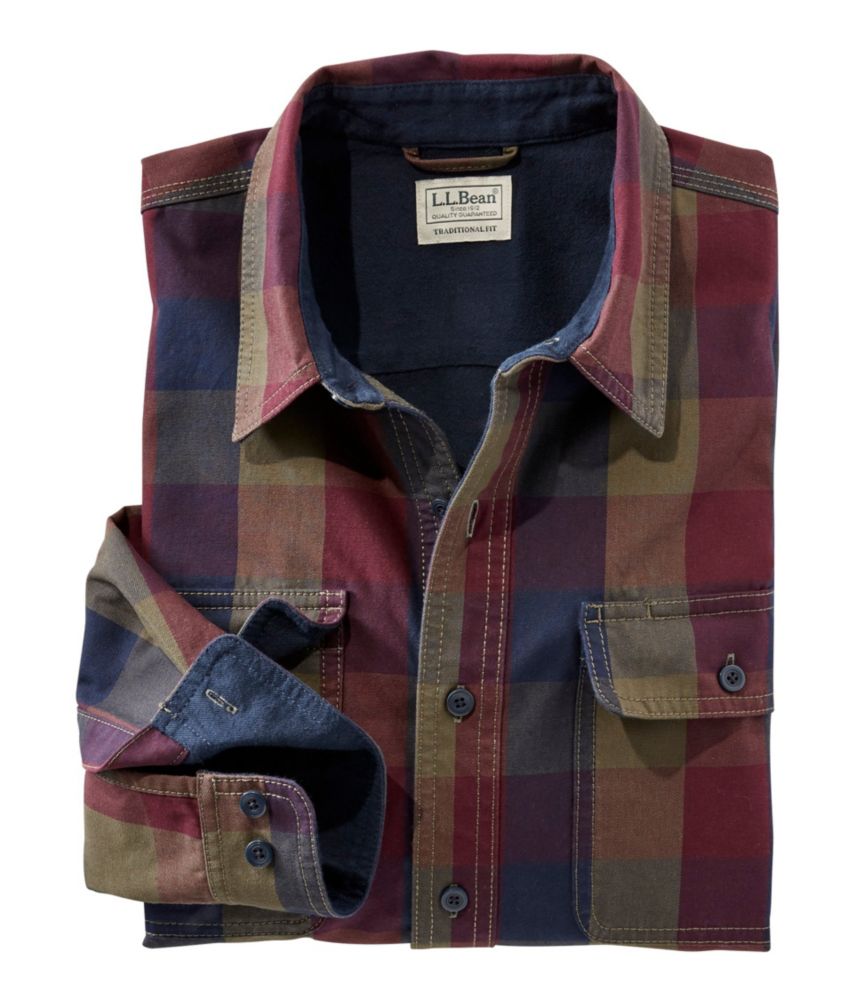 ll bean mens lined hurricane shirt