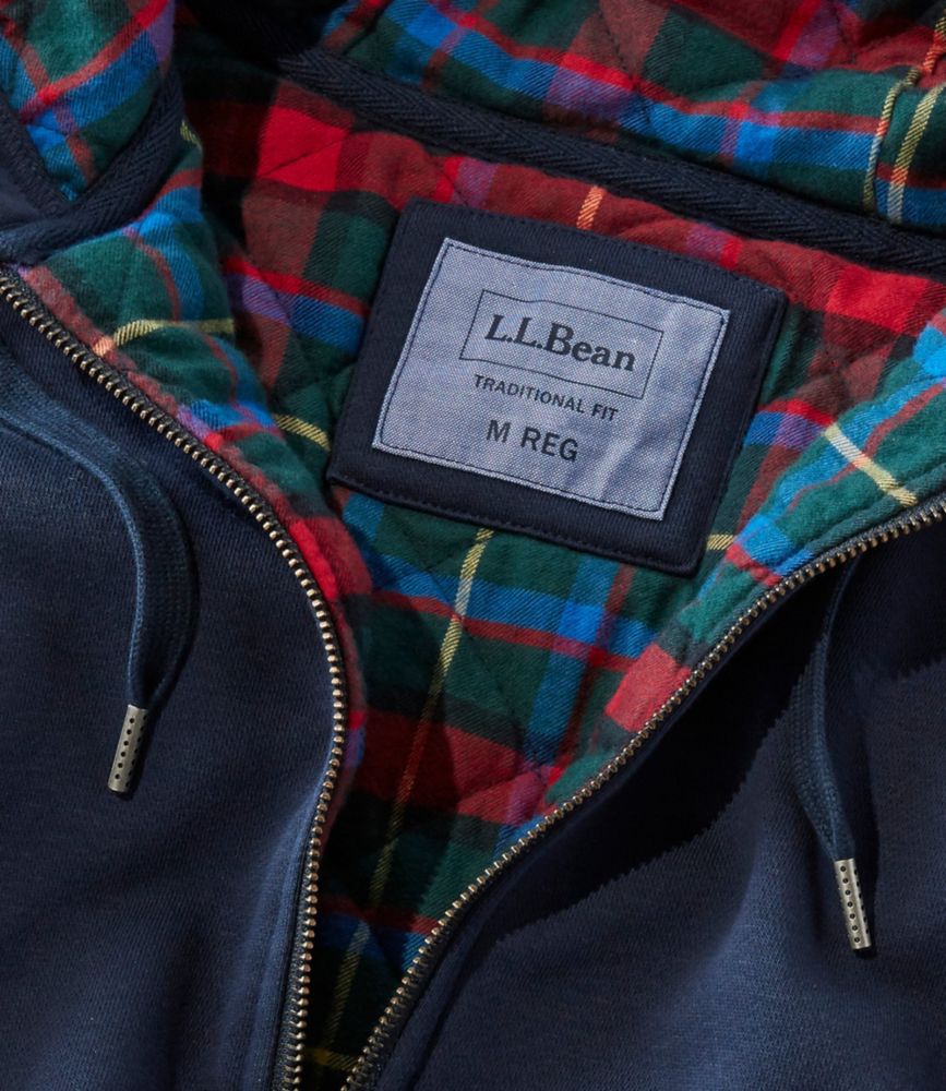ll bean fleece lined flannel hoodie