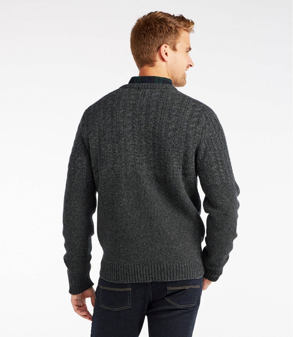 Washable Lambswool Sweaters, Mixed Stitch Crewneck | Sweatshirts ...