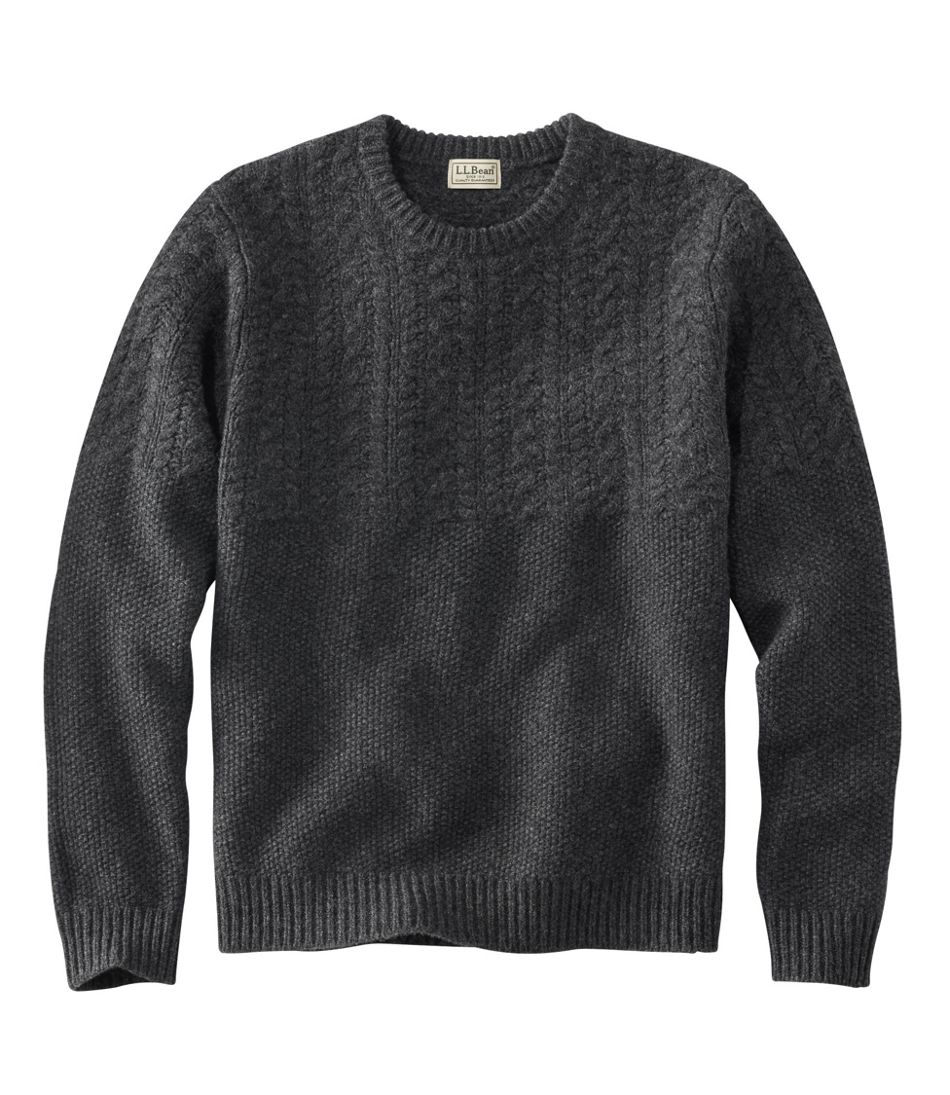 Washable Lambswool Sweaters, Mixed Stitch Crewneck | Sweatshirts ...