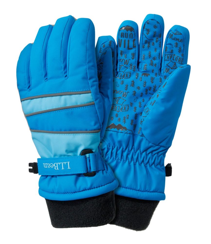 Kids' Wintry Mix Waterproof Gloves, Medium Blue, small image number 1