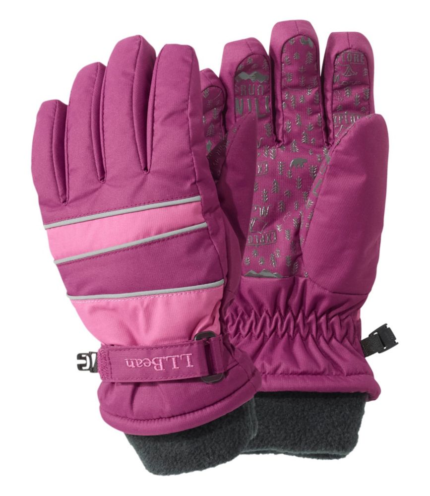 Kids' Wintry Mix Waterproof Gloves, Dark Mulberry, small image number 1