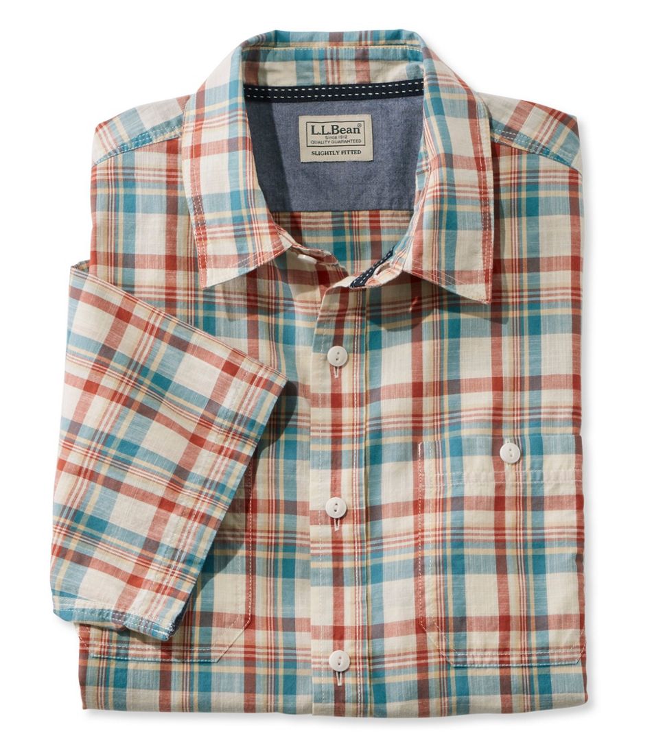 Casco Bay Camp Shirt, Short-Sleeve Slightly Fitted Plaid | Shirts at L ...