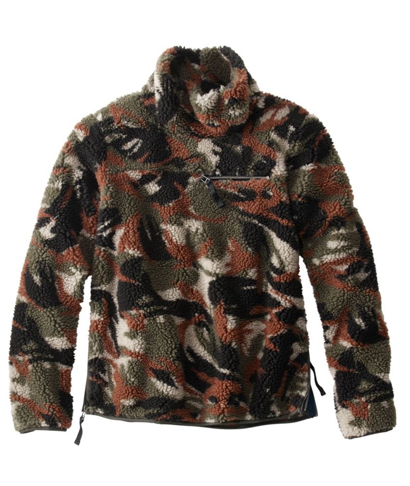 fleece camo pullover