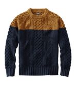 Signature Cotton Fisherman Sweater, Colorblock