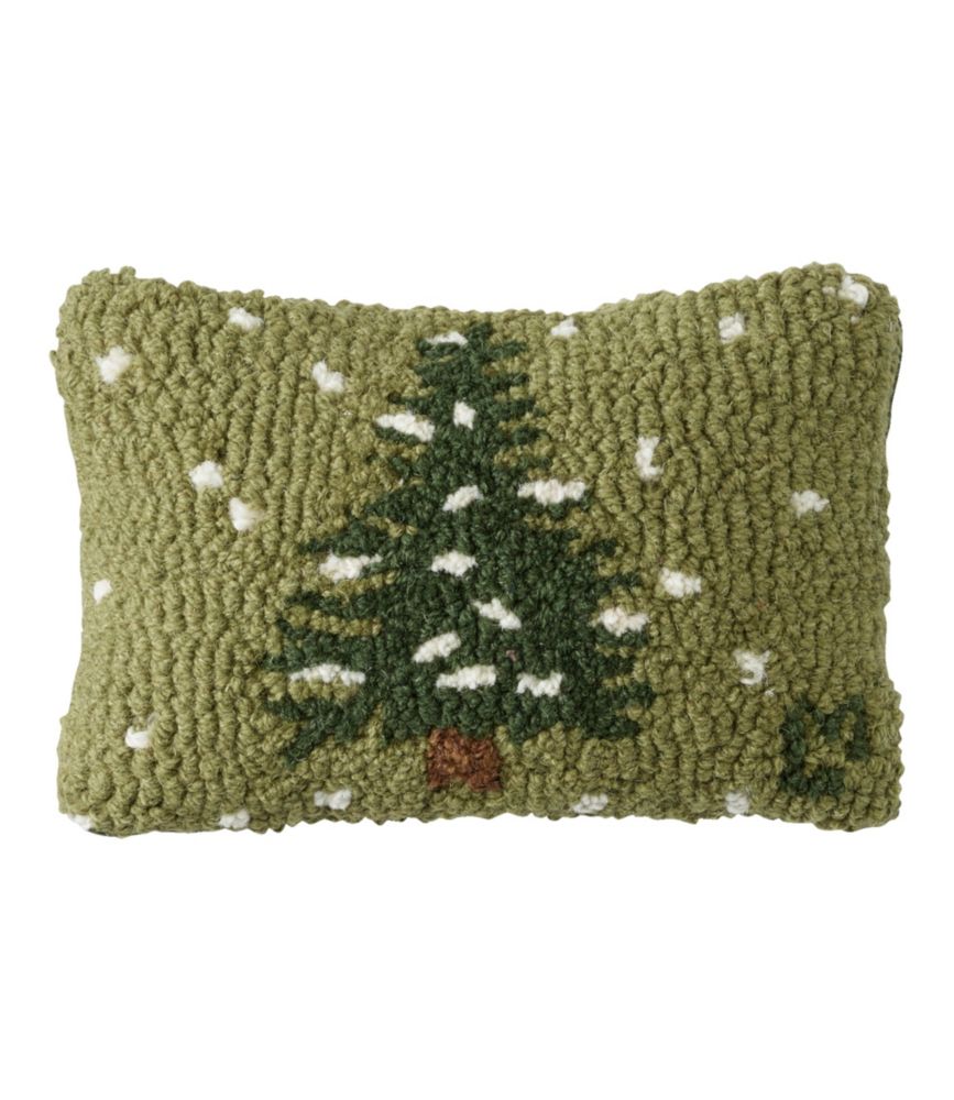 Wool Hooked Throw Pillow, Flurries, 8" x 12" Throw Pillows at L.L.Bean