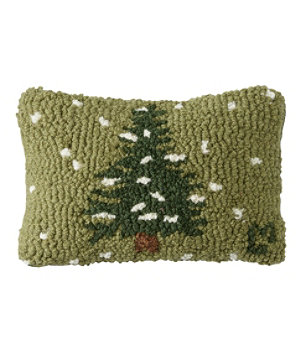 Wool Hooked Throw Pillow, Flurries, 8" x 12"
