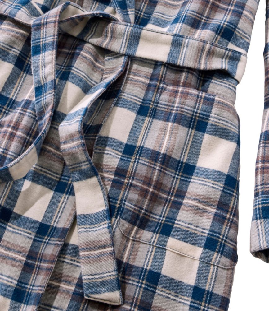 Women's Scotch Plaid Flannel Robe, Indigo Tartan, small image number 5