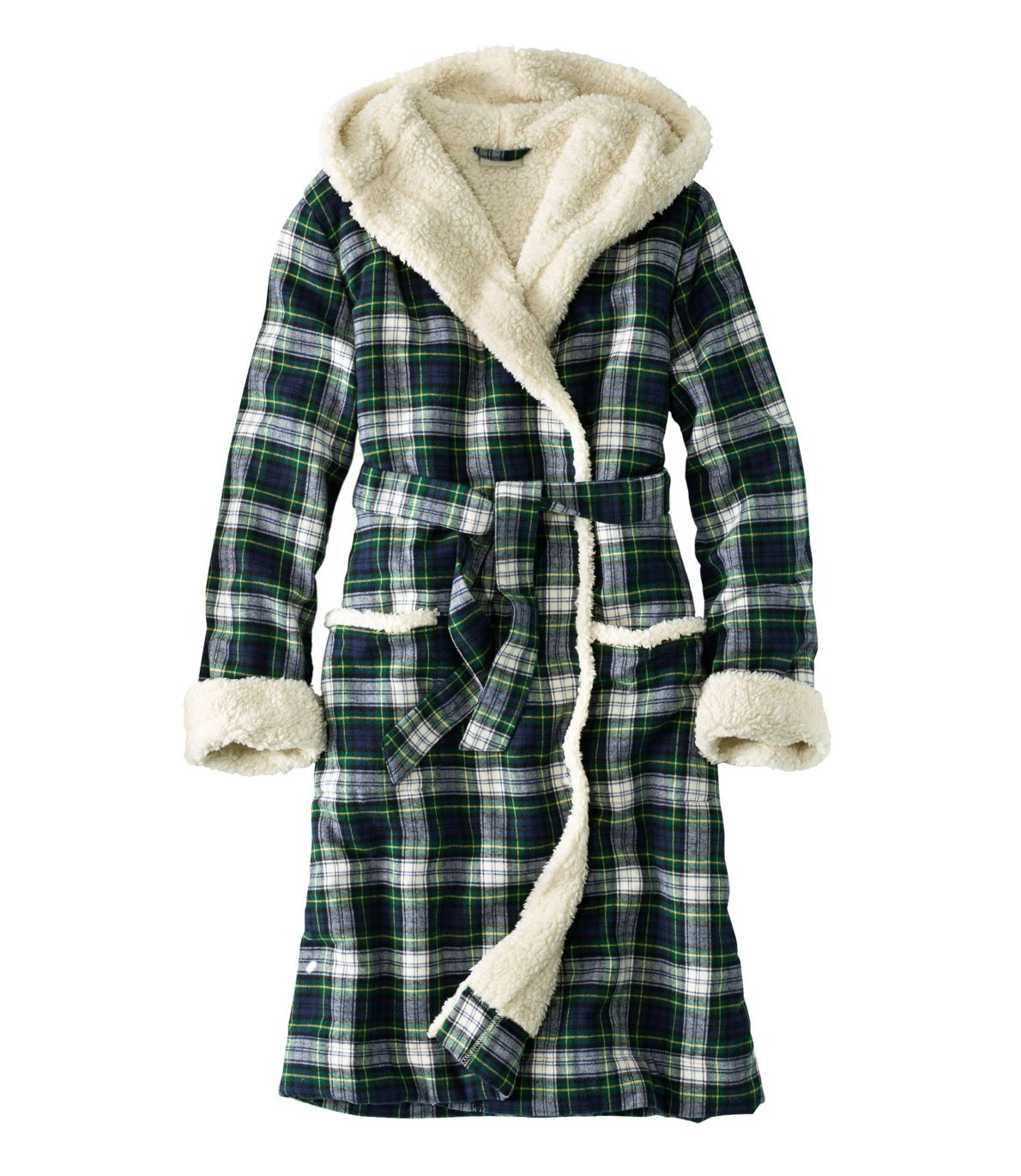 Scotch Plaid Flannel Robe, SherpaLined at L.L. Bean