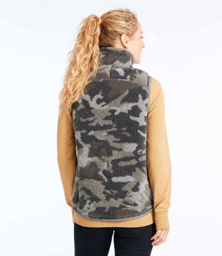 Women's Mountain Pile Fleece Vest, Camouflage