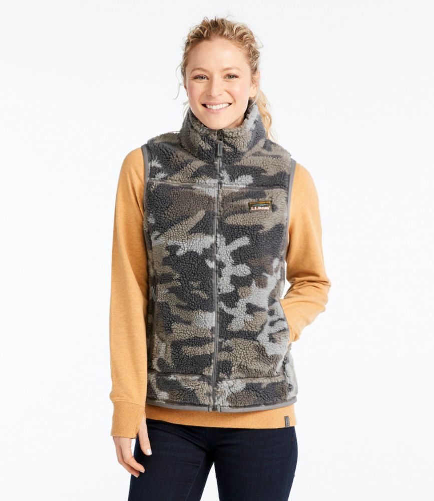 Women's Mountain Pile Fleece Vest, Camouflage