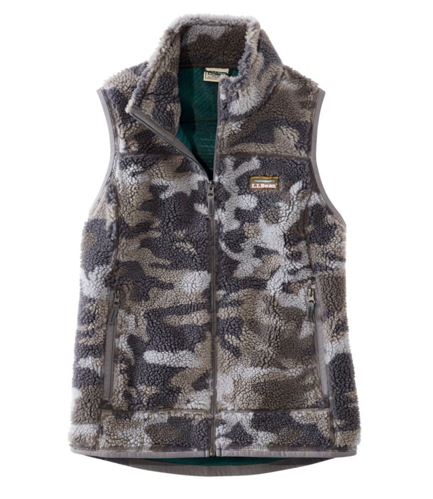 Women's Mountain Pile Fleece Vest, Camouflage Outerwear & Jackets at