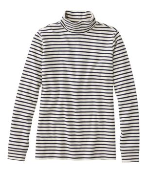 Women's L.L.Bean Interlock Turtleneck, Long-Sleeve Stripe