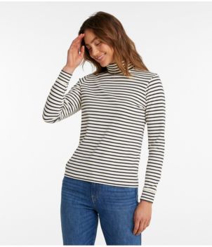Women's L.L.Bean Interlock Turtleneck, Long-Sleeve Stripe