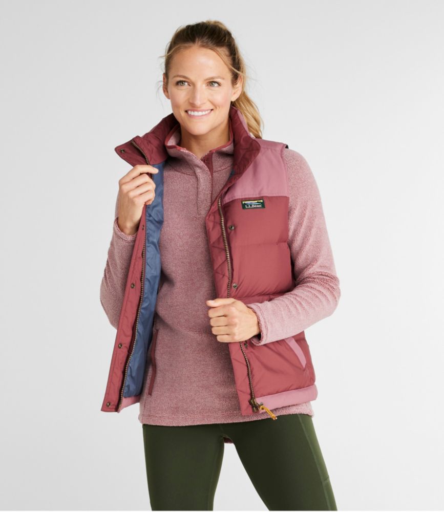 Women's Mountain Classic Down Vest, Colorblock, Burgundy/Light Rosewood, small image number 2