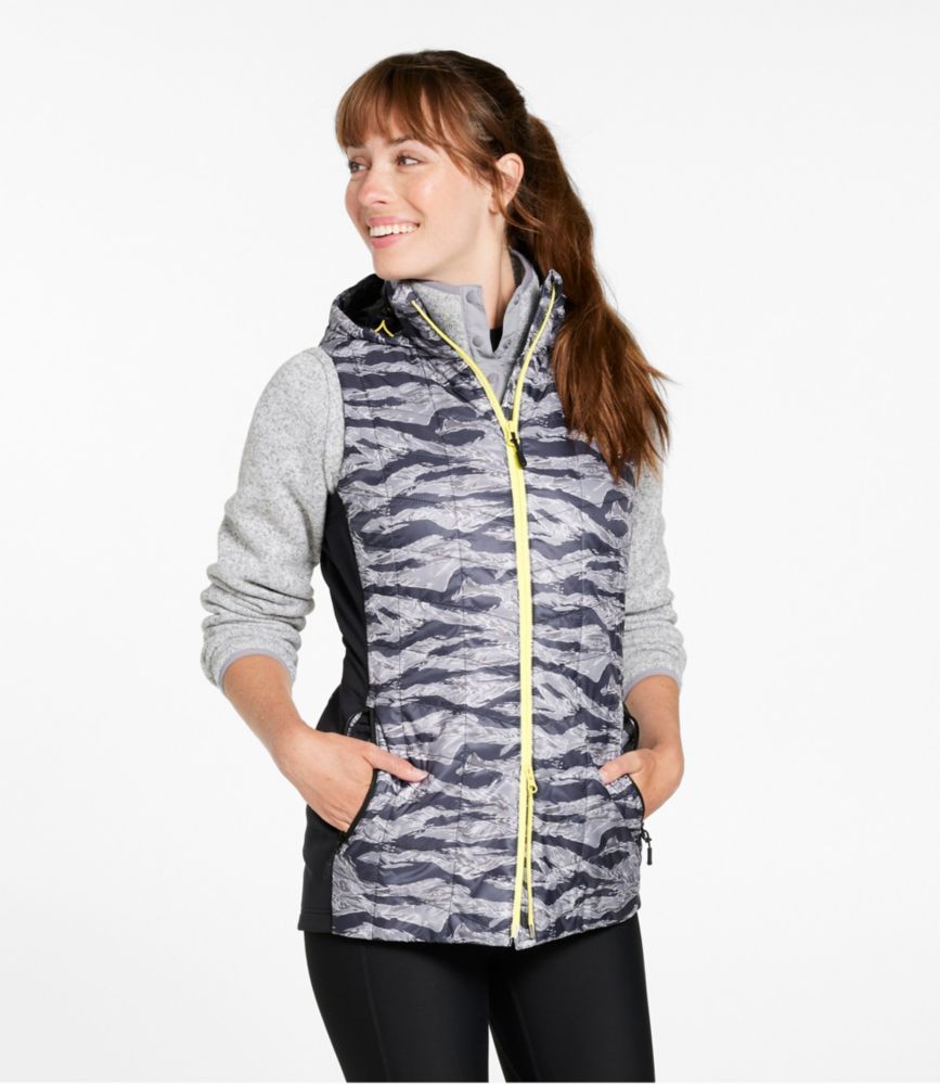 Women's PrimaLoft Packaway Long Vest, Print, Carbon Camo, small image number 3