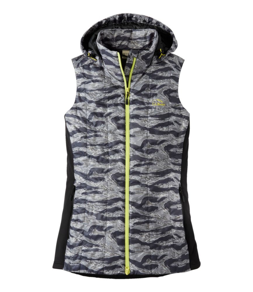 Women's PrimaLoft Packaway Long Vest, Print, Carbon Camo, small image number 1