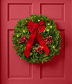 Traditional Christmas Balsam Wreath Lighted, One Color, small image number 1