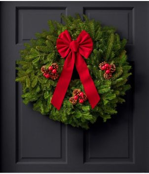 Traditional Christmas Balsam Wreath, 24"