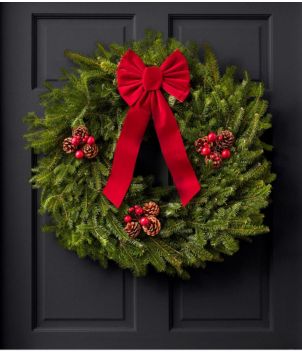 Traditional Christmas Balsam Wreath, 30"